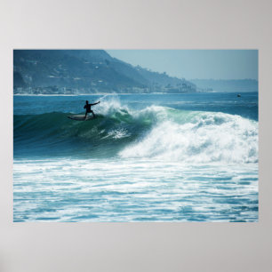 Surfing Malibu Vågar Poster
