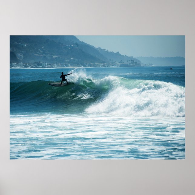 Surfing Malibu Vågar Poster (Framsidan)