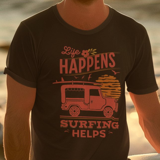 Surfing Manar T Shirt (Life Happens Surfing Helps T-Shirts)