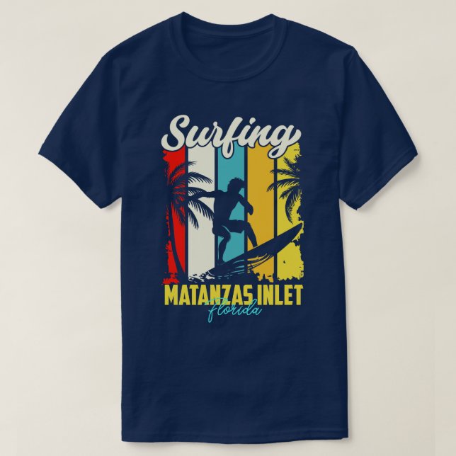 Surfing Matanzas Inlet Florida T Shirt (Design framsida)