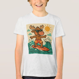 Surfing Moose Summer T-Shirt för barn