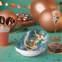 Surfing Moses biblical art disposable paper bowl