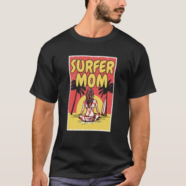 Surfing Mother Waves Surfboard Surfrider  Surfer M T Shirt (Framsida)