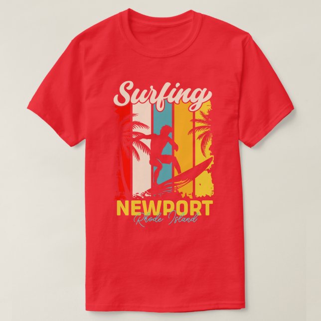 Surfing Newport Rhode island T Shirt (Design framsida)