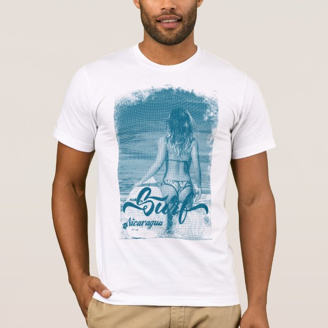 Surfing Nicaragua Tee Shirt (Framsida)