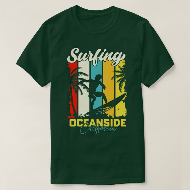 Surfing Oceanside California T Shirt (Design framsida)