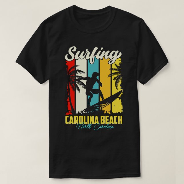Surfing olina Beach North olina T Shirt (Design framsida)