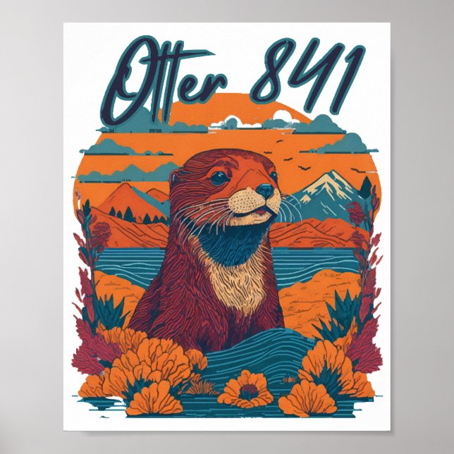 Surfing Otter 841 Otter My Way California Sea Otte Poster (Framsidan)