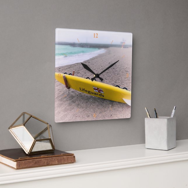 Surfing på Räddingen, Väster Bay, Dorset Fyrkantig Klocka (Kontor)