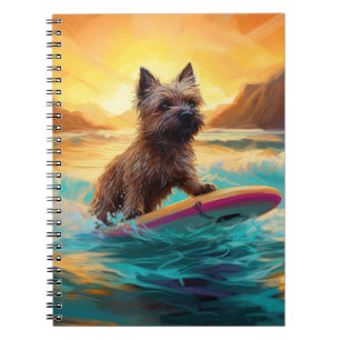 Surfing Painting Cairn Terrier Beach Anteckningsbok