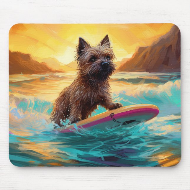 Surfing Painting Cairn Terrier Beach Musmatta (Framsidan)