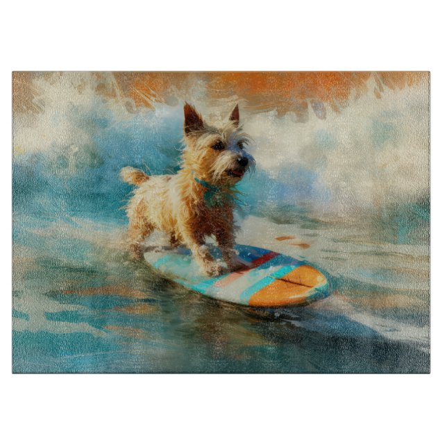 Surfing Painting för Biewer Terrier Beach (Framsidan)
