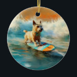 Surfing Painting för Biewer Terrier Beach Julgransprydnad Keramik<br><div class="desc">Lägg dig i den lekande världen i hund äventyr med den här fängslande målningen. En andlig hund tar sig till vågar och kör skickligt surfan på en strand som kysstes av sol. Den sjudande konsten fångar på ett vackert sätt kärnan i den upphetsning som finns vid sidan av när hund...</div>