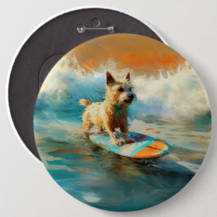 Surfing Painting för Biewer Terrier Beach Knapp