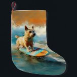Surfing Painting för Biewer Terrier Beach Liten Julstrumpa<br><div class="desc">Lägg dig i den lekande världen i hund äventyr med den här fängslande målningen. En andlig hund tar sig till vågar och kör skickligt surfan på en strand som kysstes av sol. Den sjudande konsten fångar på ett vackert sätt kärnan i den upphetsning som finns vid sidan av när hund...</div>
