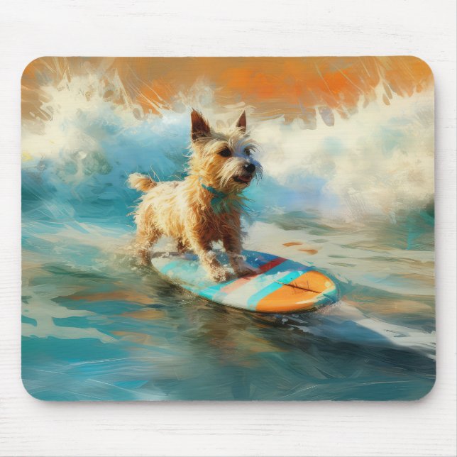 Surfing Painting för Biewer Terrier Beach Musmatta (Framsidan)