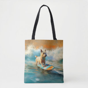 Surfing Painting för Biewer Terrier Beach Tygkasse