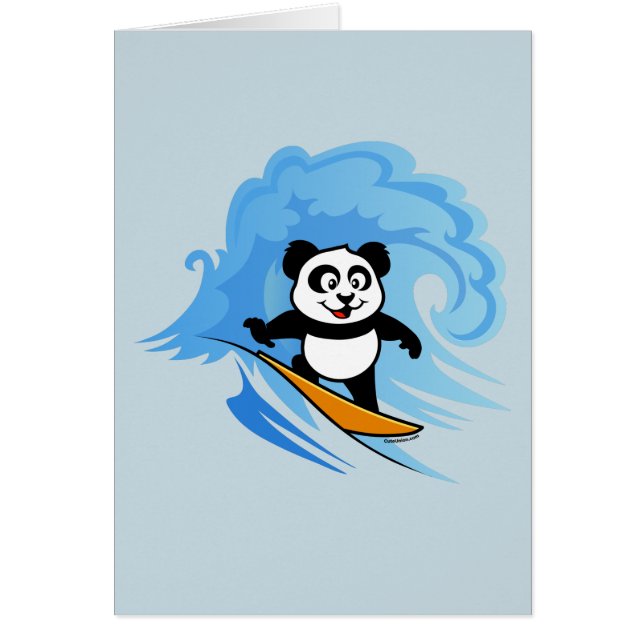 Surfing Panda Hälsningskort (Framsidan)