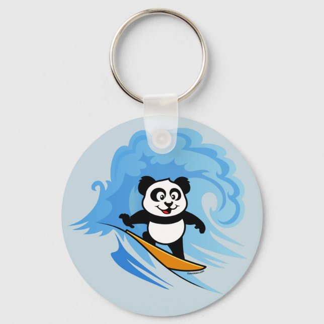 Surfing Panda Nyckelring (Framsida)