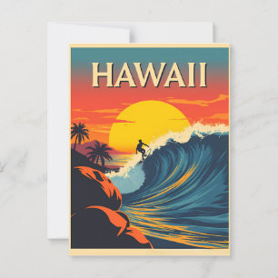 Surfing Paradise: Hawaii Sunset Äventyr Vykort