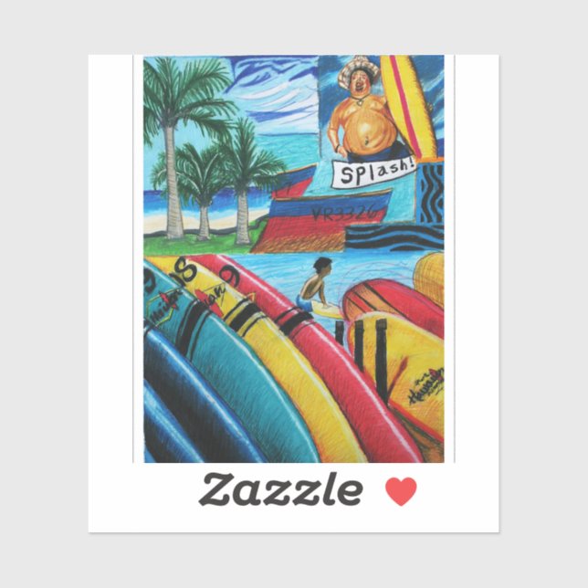 Surfing Pegatina Klistermärken (Ark)