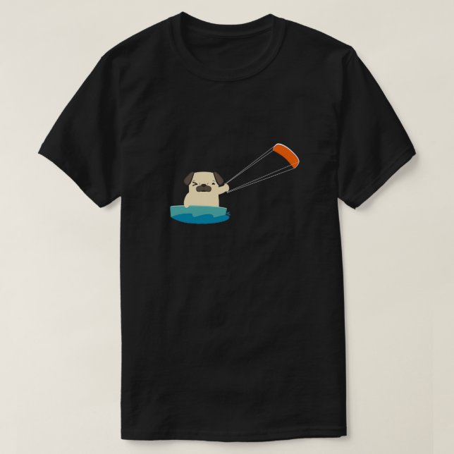 Surfing pug surfboard surfing t shirt (Design framsida)