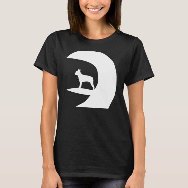 Surfing Pug T Shirt (Framsida)