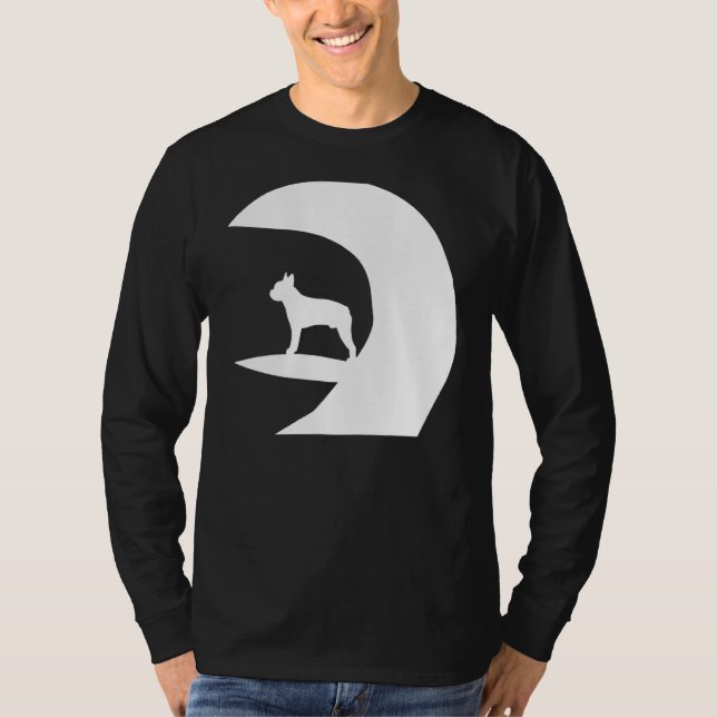 Surfing Pug T Shirt (Framsida)