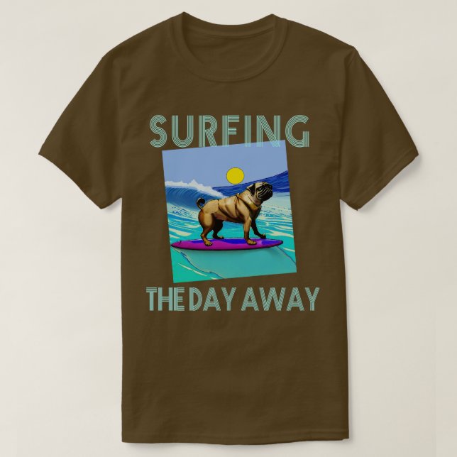 SURFING PUG T SHIRT (Design framsida)