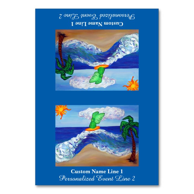 Surfing Raphael Angel Anpassningsbar Bord Tält Bordsnummer (Framsidan)