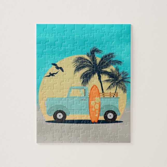 Surfing Retro Jigszle Puzzle Pussel (Vertikal)