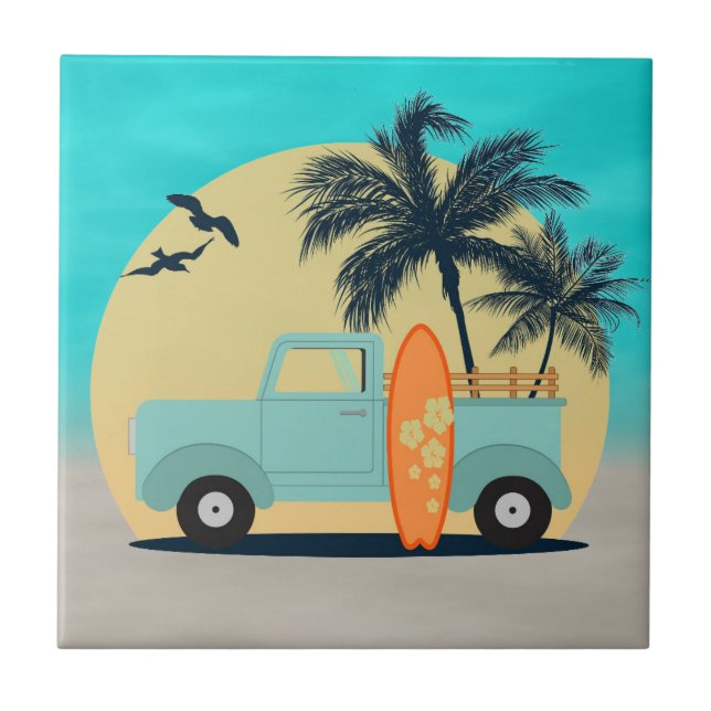 Surfing Retro Kakelplatta (Framsidan)