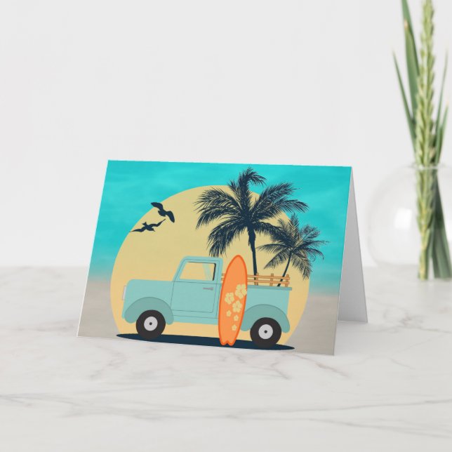Surfing Retro Kort (Framsida)