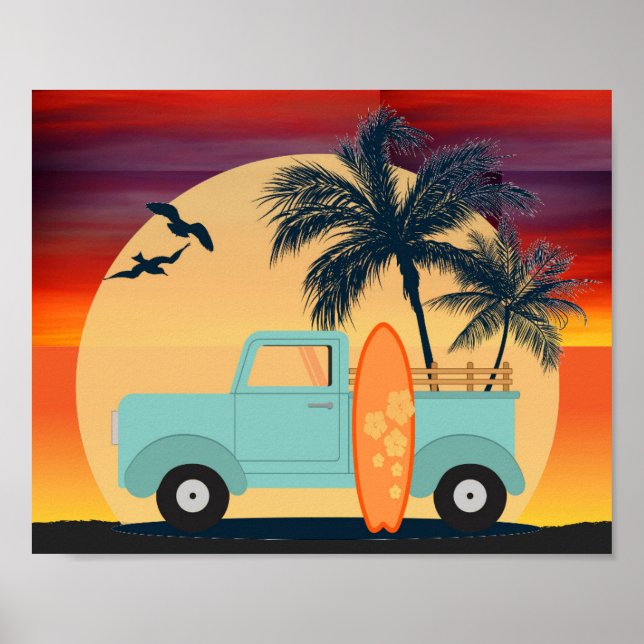 Surfing Retro Poster (Framsidan)