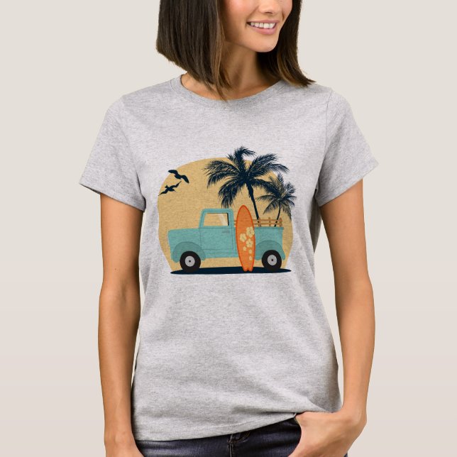 Surfing Retro T-Shirt (Framsida)