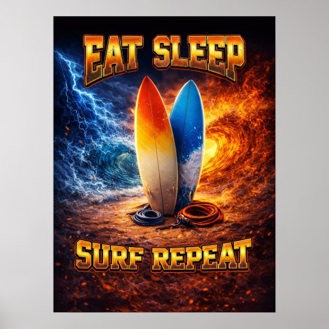 Surfing Retro Vintage Bootleg Poster (Framsidan)