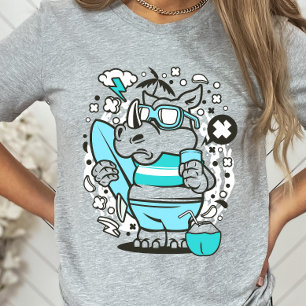Surfing Rhino T Shirt