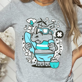 Surfing Rhino T Shirt