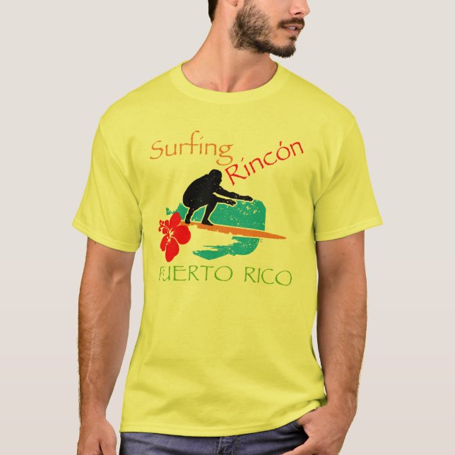 Surfing Rincón, PR T Shirt (Framsida)