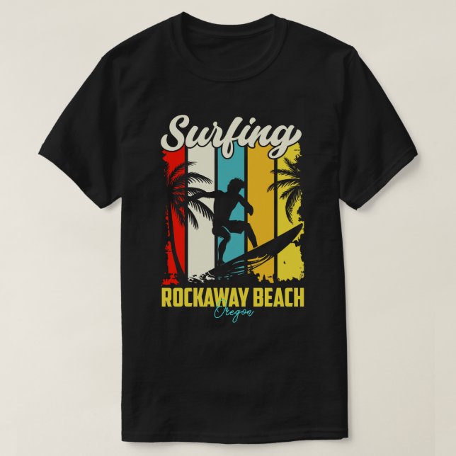 Surfing Rockaway Beach Oregon T Shirt (Design framsida)
