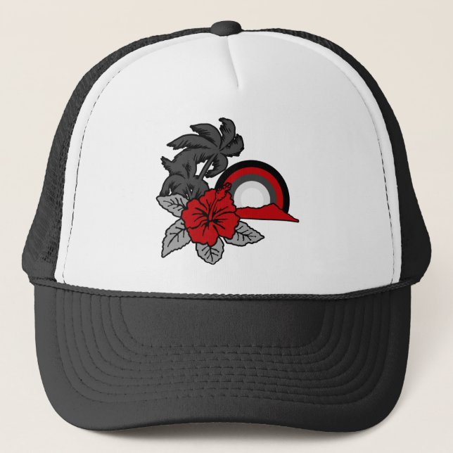 Surfing Safari Hawaiian Retro Truckerkeps (Framsida)