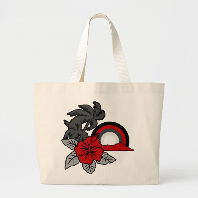 Surfing Safari Vintage Hawaiian Beach Bag Jumbo Tygkasse (Framsidan)