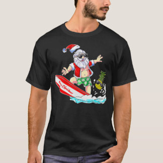 Surfing Santa Beach Sommarvacation jul i J T Shirt