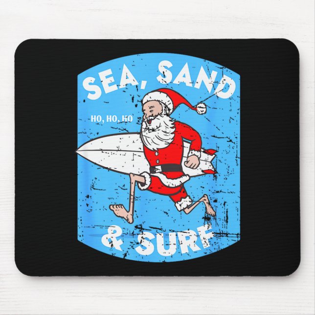 Surfing Santa - Christmas Surfboarding Santa Claus Musmatta (Framsidan)