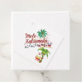 Surfing Santa Hawaiian Gift Märkre Gåvor Etiketter