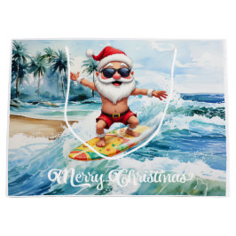 Surfing Santa is on big wave in Hawaii 