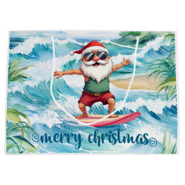 Surfing Santa is on big wave in Hawaii 