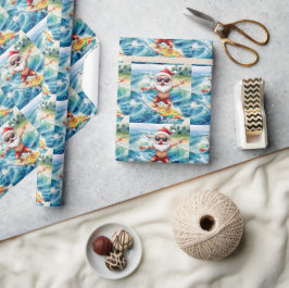 Surfing Santa is on big wave in Hawaii  Presentpapper