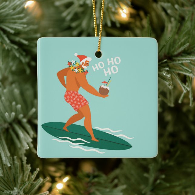 Surfing Santa Julgransprydnad Keramik (Träd)