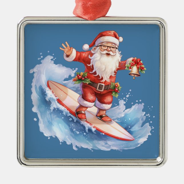 Surfing Santa Ornament (Framsidan)